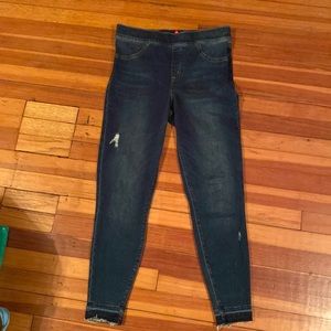 SPANX® Distressed Denim Skinny Jean Leggings-Medium Wash